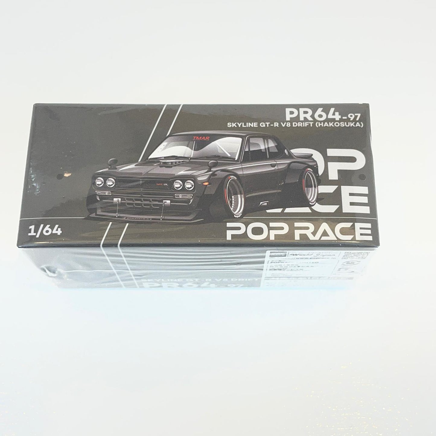 POP RACE 1/64 SKYLINE GT-R V8 DRIFT (HAKOSUKA) DARK CHROME【尾張小牧店】