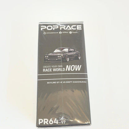 POP RACE 1/64 SKYLINE GT-R V8 DRIFT (HAKOSUKA) DARK CHROME【尾張小牧店】
