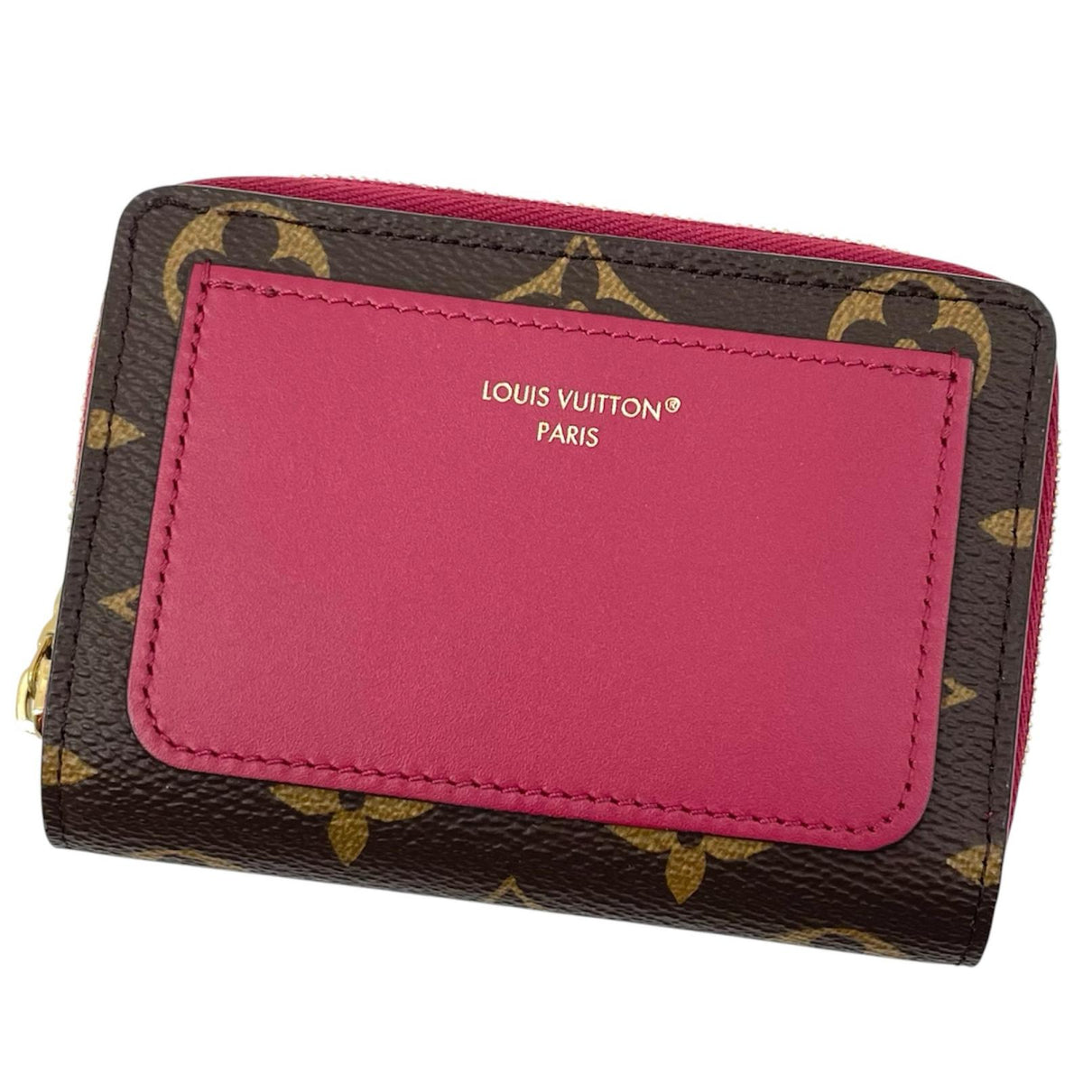 【中古】LOUIS VUITTON | ルイ・ヴィトン ポルトフォレイユ ルー モノグラム ラウンドファスナー二つ折り財布 M82377 ブラウン×ピンク【尾張小牧店】