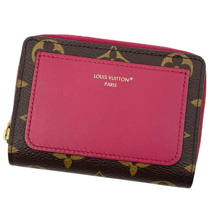 【中古】LOUIS VUITTON | ルイ・ヴィトン ポルトフォレイユ ルー モノグラム ラウンドファスナー二つ折り財布 M82377 ブラウン×ピンク【尾張小牧店】