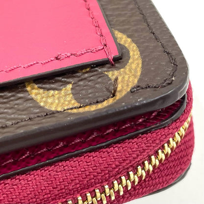 【中古】LOUIS VUITTON | ルイ・ヴィトン ポルトフォレイユ ルー モノグラム ラウンドファスナー二つ折り財布 M82377 ブラウン×ピンク【尾張小牧店】