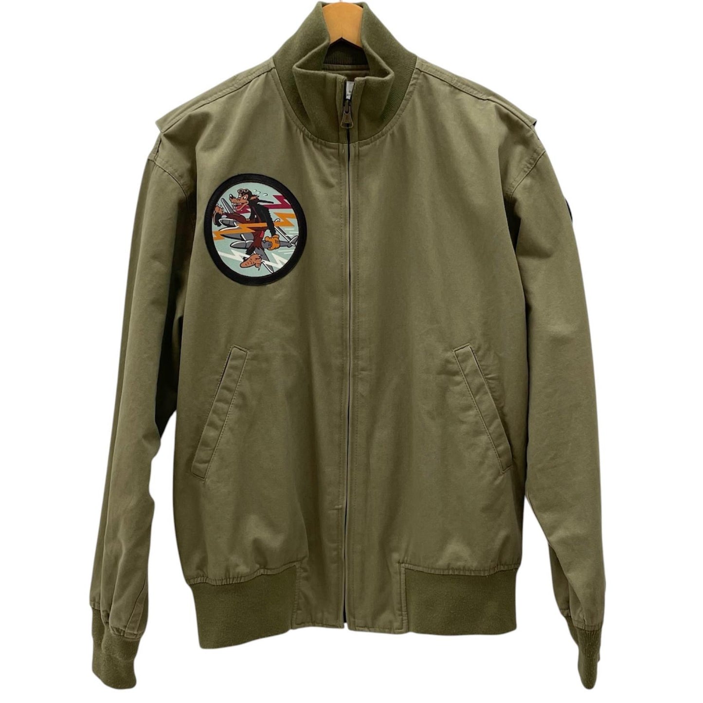 【中古】HOUSTON | ヒューストン タンカース スコードロンパッチ　ミリタリージャケット カーキ サイズ：L【尾張小牧店】