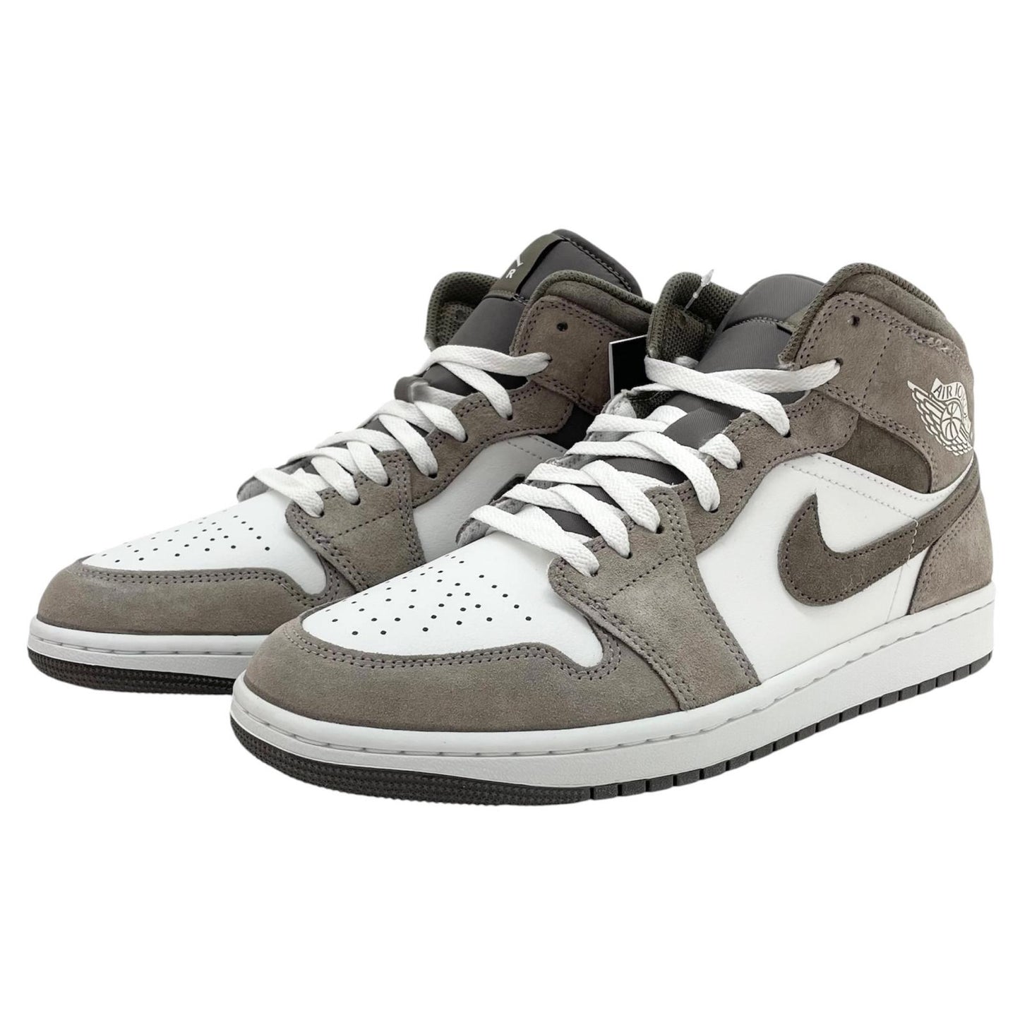 【中古】NIKE | ナイキ AIR JORDAN 1 MID ENIGMA STONE/SUMMIT WHITE/OLIVE GREY　 エア ジョーダン 1 ミッド エニグマ ストーン/サミット ホワイト/オリーブ グレー　スニーカー 靴　DQ8426-003 グレー×ホワイト 27cm【尾張小牧店】