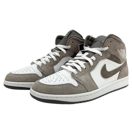 【中古】NIKE | ナイキ AIR JORDAN 1 MID ENIGMA STONE/SUMMIT WHITE/OLIVE GREY　 エア ジョーダン 1 ミッド エニグマ ストーン/サミット ホワイト/オリーブ グレー　スニーカー 靴　DQ8426-003 グレー×ホワイト 27cm【尾張小牧店】