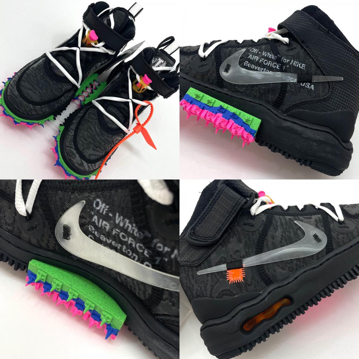 【中古】NIKE×Off-White | ナイキ×オフホワイト Air Force 1 Mid "Black"/エアフォース1 ミッド "ブラック"　スニーカー 靴　DO6290-001 ブラック 26cm【尾張小牧店】