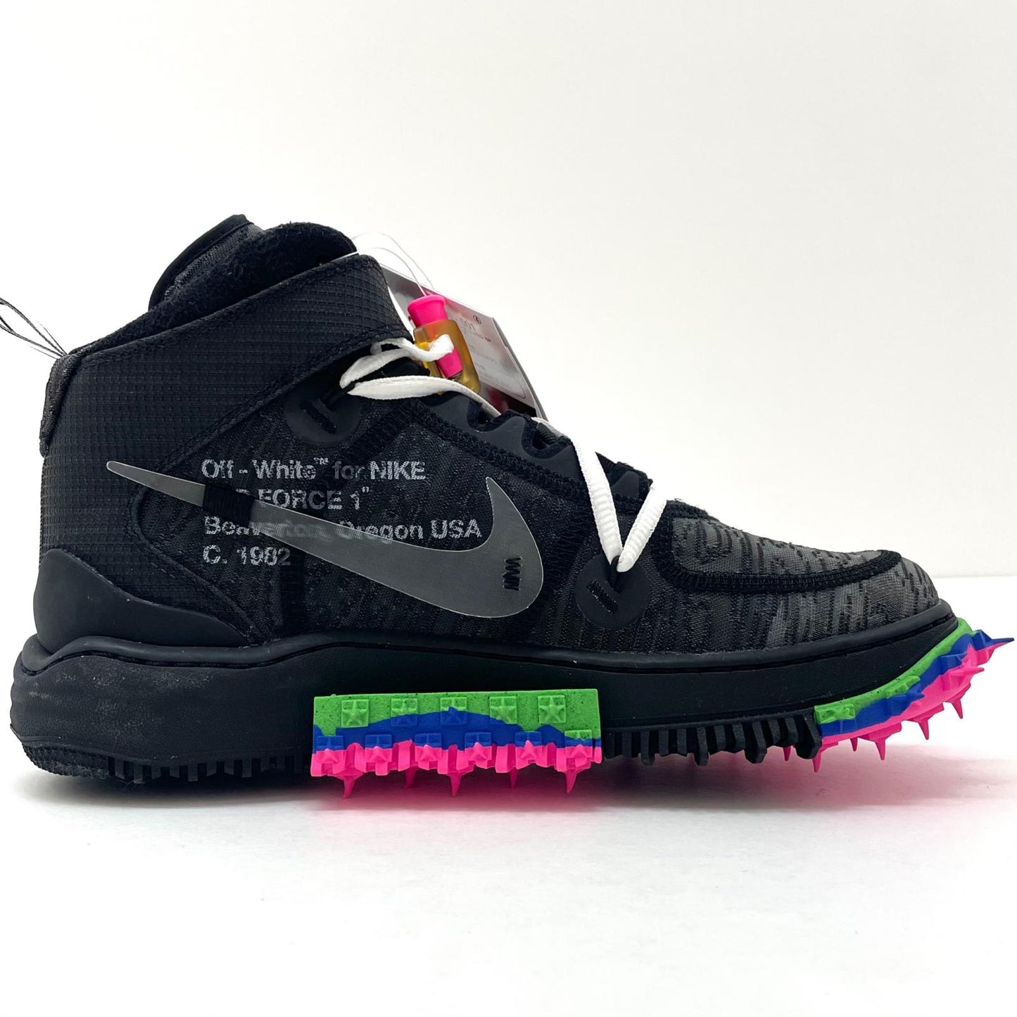 【中古】NIKE×Off-White | ナイキ×オフホワイト Air Force 1 Mid "Black"/エアフォース1 ミッド "ブラック"　スニーカー 靴　DO6290-001 ブラック 26cm【尾張小牧店】