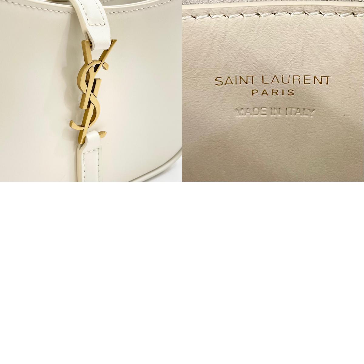 【中古】SAINT LAURENT | サンローラン LE 5 A 7 MINI サンカセット ミニ ホーボーバッグ ハンドバッグ 710318 ホワイト【尾張小牧店】