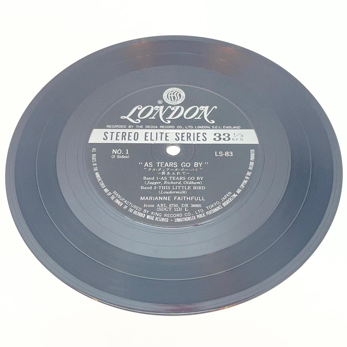 【尾張小牧店】EP マリアンヌ・フェイスフル　アズ・ティアーズ・ゴー・バイ LS 83【レトロ】【中古】
