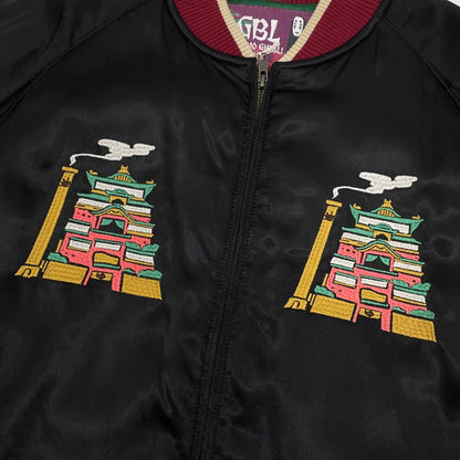【中古】GBL | ジービーエル レーヨン/千と千尋の神隠し ジブリ　スカジャン　スーベニアジャケット ブラック サイズ：L【尾張小牧店】