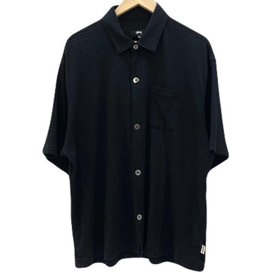【中古】STUSSY | ステューシー Flat Bottom Crinkled 半袖シャツ ブラック サイズ：L【尾張小牧店】