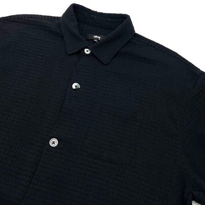 【中古】STUSSY | ステューシー Flat Bottom Crinkled 半袖シャツ ブラック サイズ：L【尾張小牧店】