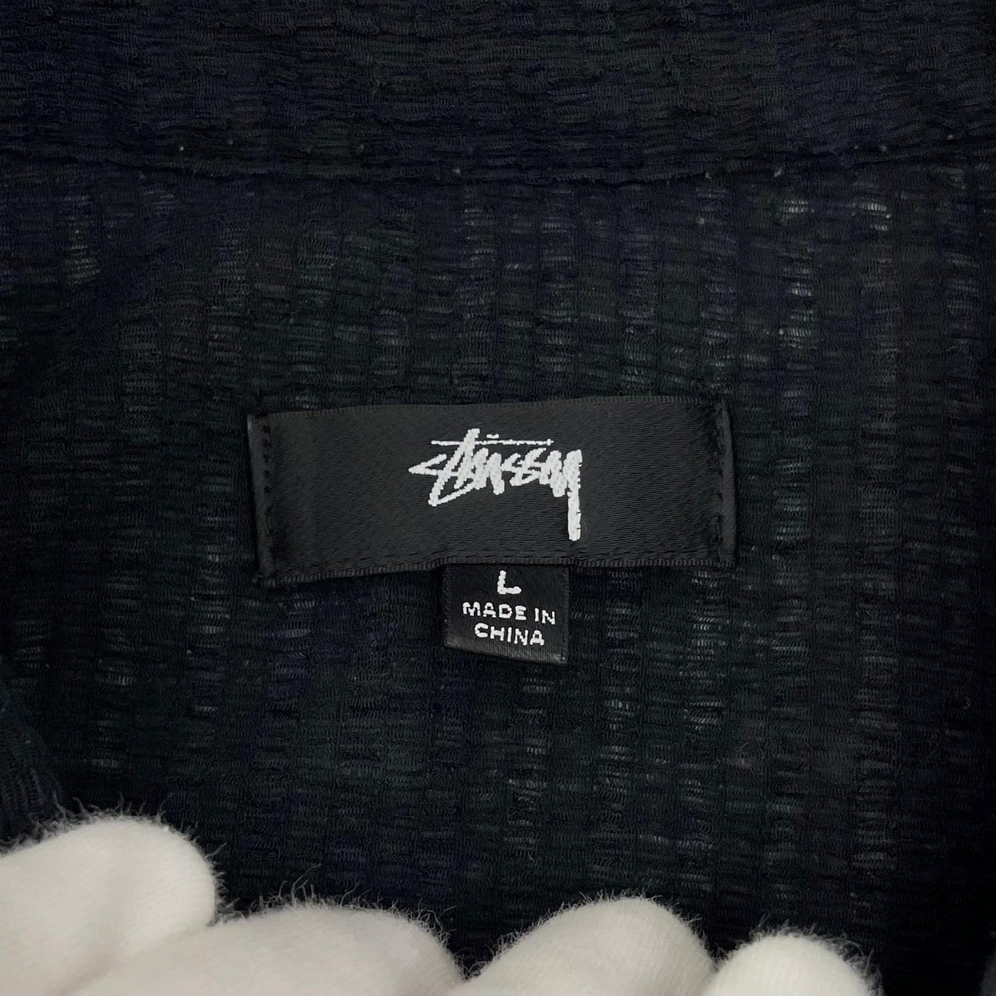 【中古】STUSSY | ステューシー Flat Bottom Crinkled 半袖シャツ ブラック サイズ：L【尾張小牧店】