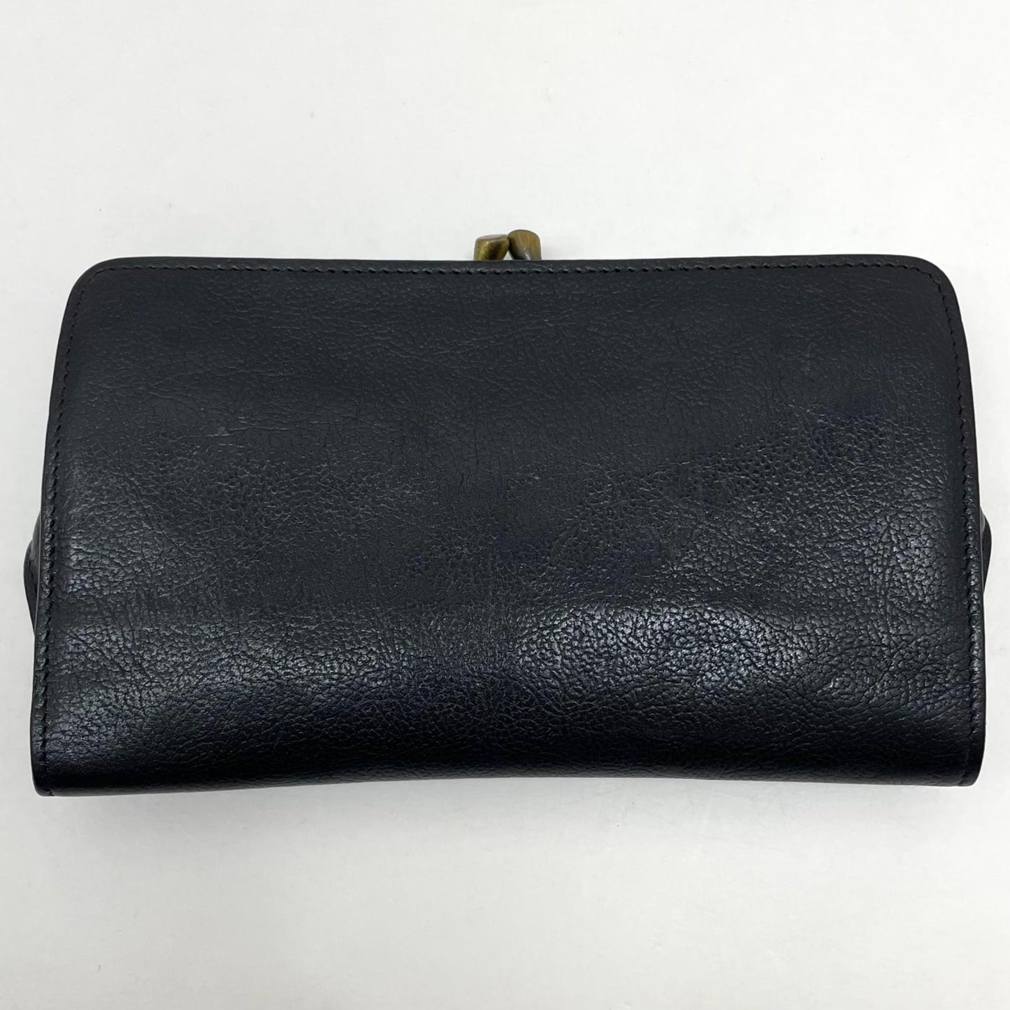 【中古】IL BISONTE | イルビゾンテ がま口長財布 ブラック【尾張小牧店】