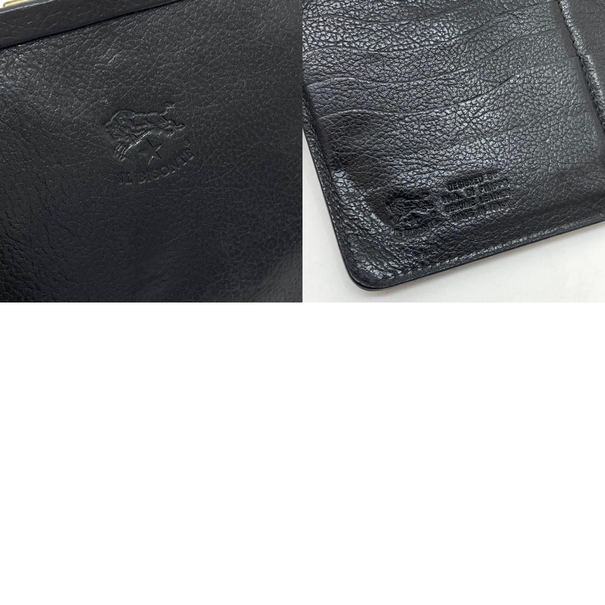 【中古】IL BISONTE | イルビゾンテ がま口長財布 ブラック【尾張小牧店】