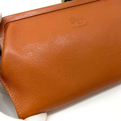 【中古】IL BISONTE | イルビゾンテ がま口長財布 ブラウン【尾張小牧店】