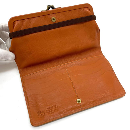 【中古】IL BISONTE | イルビゾンテ がま口長財布 ブラウン【尾張小牧店】