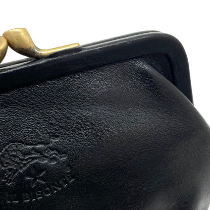 【中古】IL BISONTE | イルビゾンテ　がま口財布 コインケース ブラック【尾張小牧店】