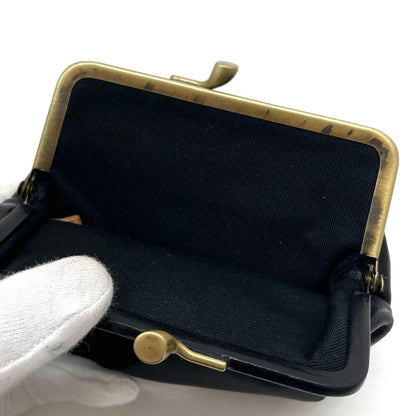 【中古】IL BISONTE | イルビゾンテ　がま口財布 コインケース ブラック【尾張小牧店】