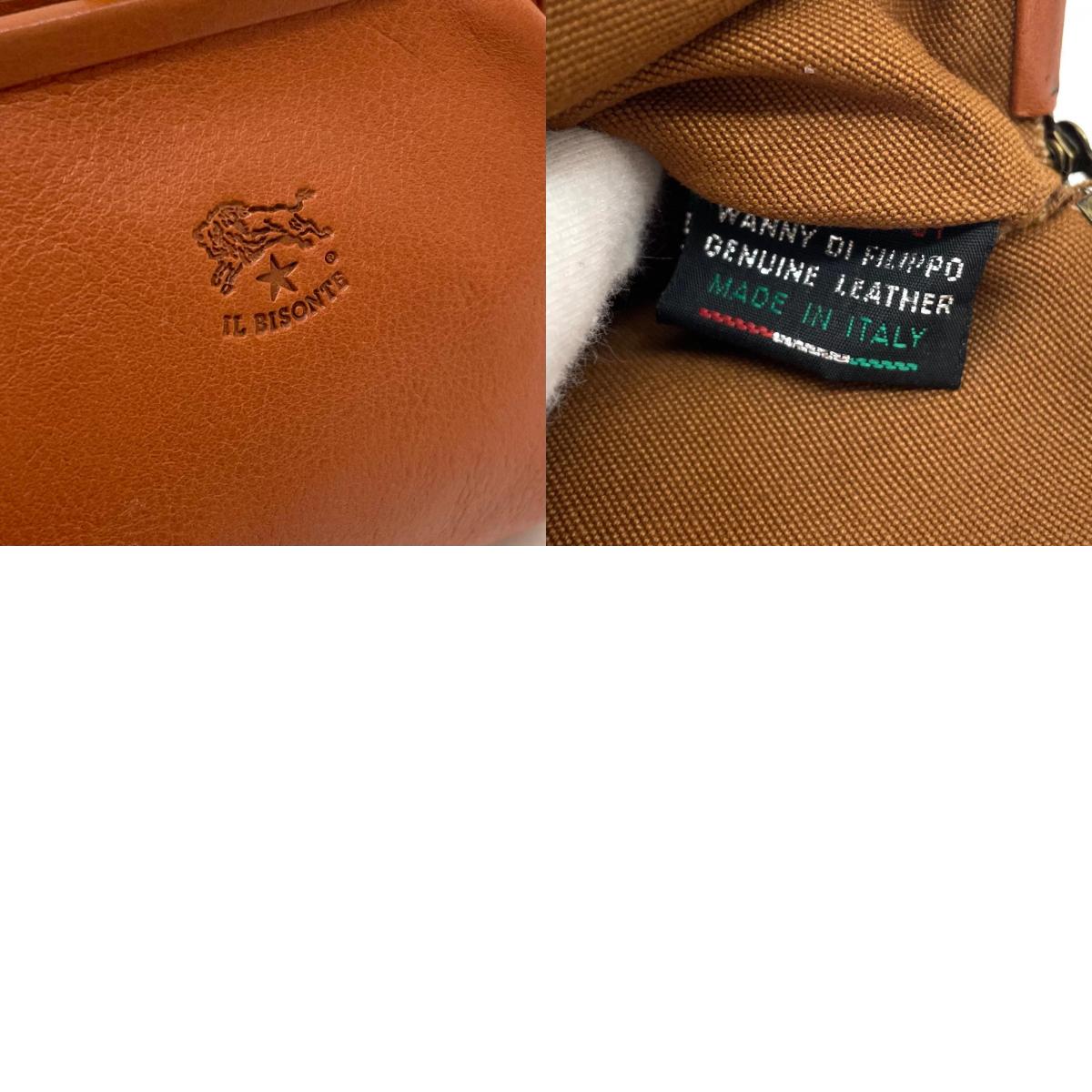 【中古】IL BISONTE | イルビゾンテ　がま口財布 コインケース ブラウン【尾張小牧店】