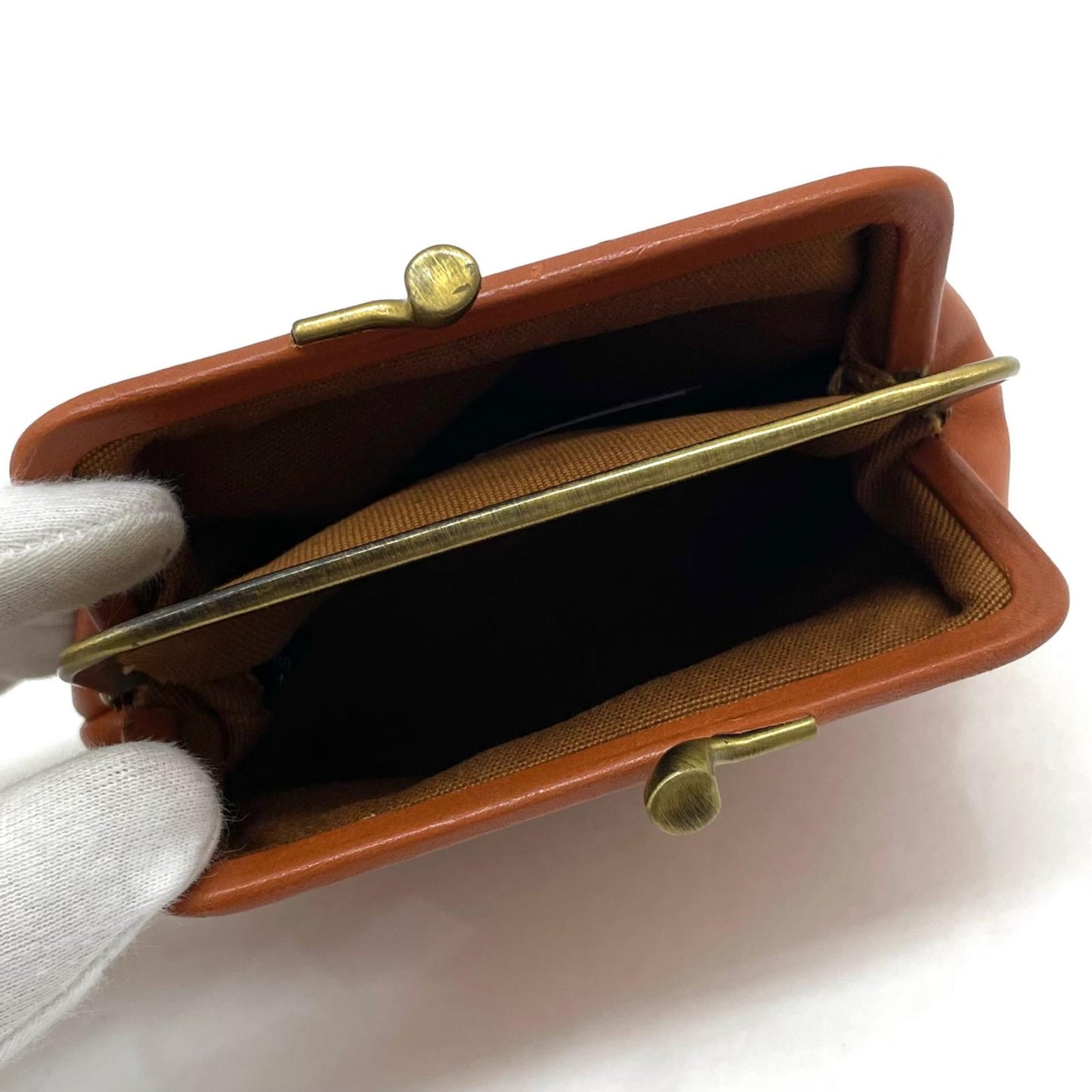 【中古】IL BISONTE | イルビゾンテ　がま口財布 コインケース ブラウン【尾張小牧店】
