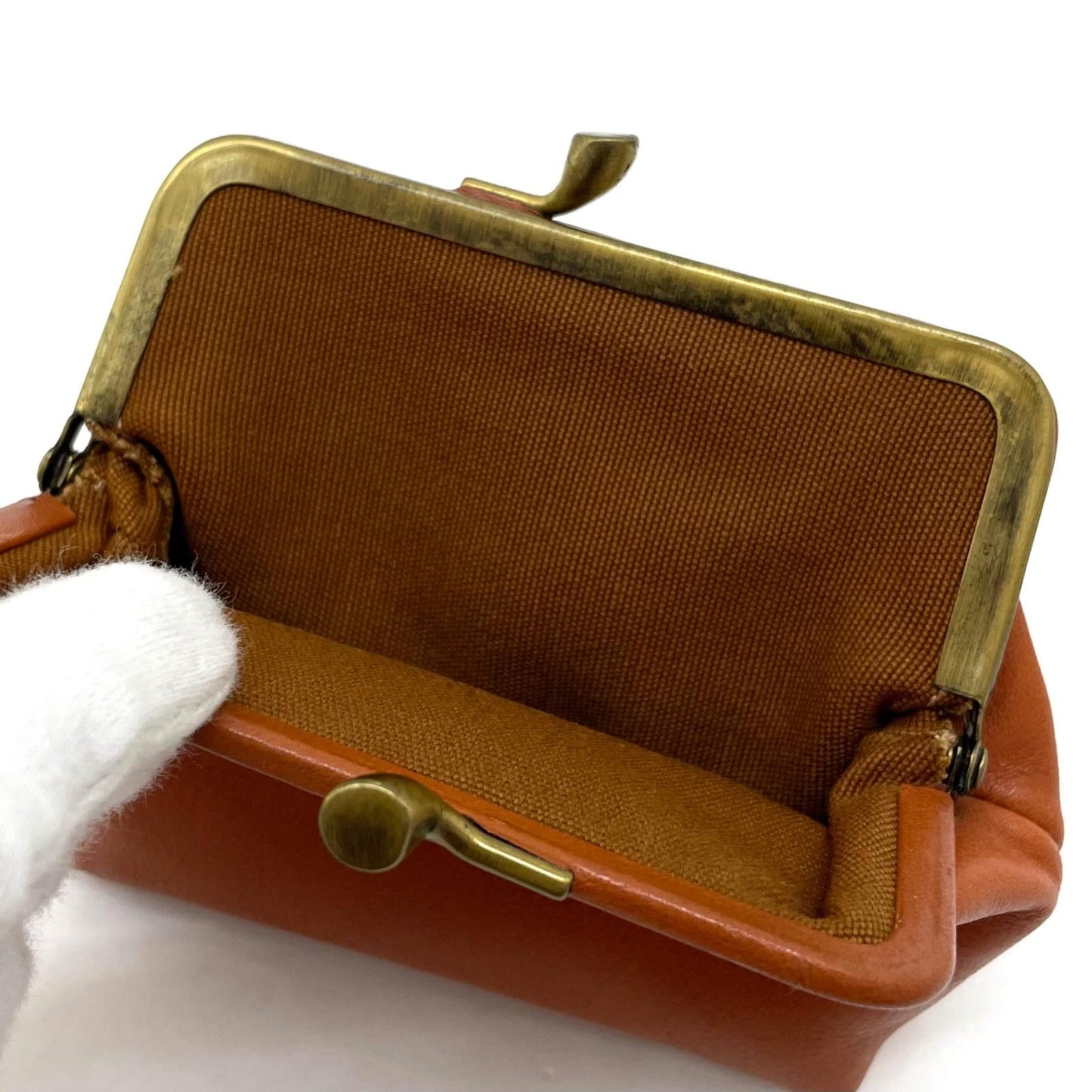 【中古】IL BISONTE | イルビゾンテ　がま口財布 コインケース ブラウン【尾張小牧店】