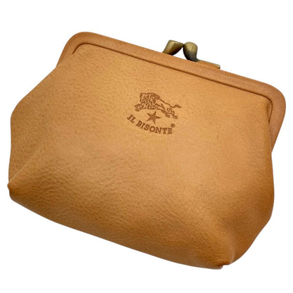 【中古】IL BISONTE | イルビゾンテ　がま口財布 コインケース ベージュ【尾張小牧店】
