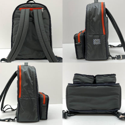 【中古】PORTER×Marc Newson | ポーター×マーク・ニューソン YOSHIDA & Co. 90th Anniversary Project 010　DAYPACK　リュックサック・デイパック 386-26181　ヒッコリー×シルバーグレー【尾張小牧店】