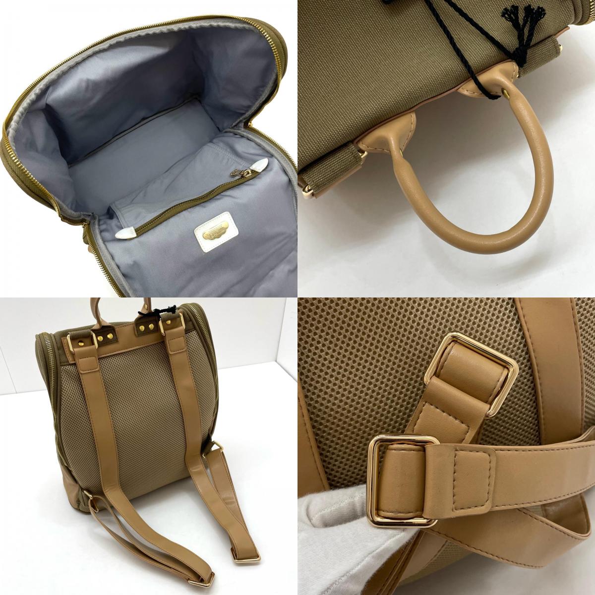 【中古】MUTA MARINE | ムータマリン リュックサック・デイパック MULUC-CANVAS/KH/BR カーキ×ベージュ【尾張小牧店】