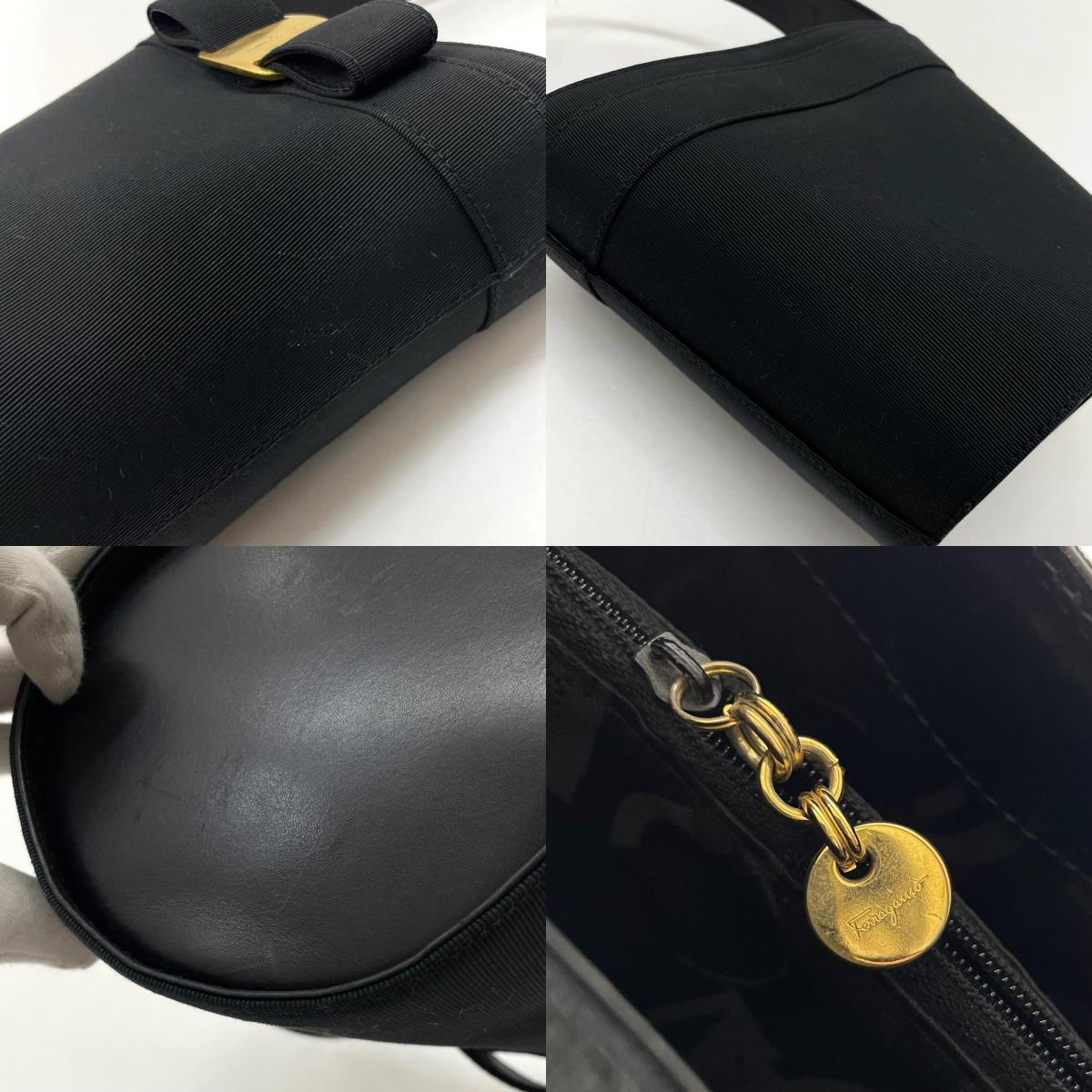 【中古】Salvatore Ferragamo | サルヴァトーレフェラガモ　ヴァラ ハンドバッグ ブラック【尾張小牧店】