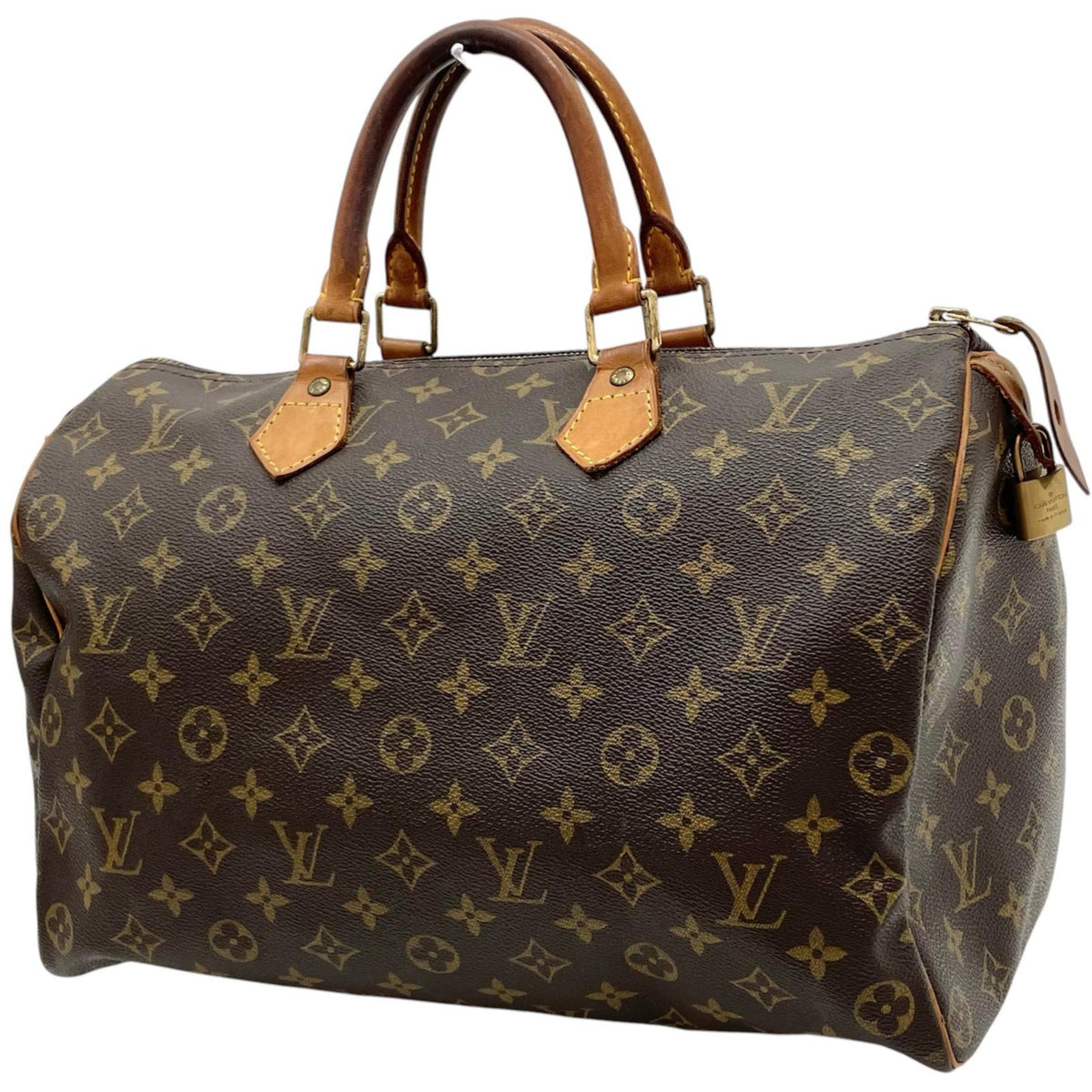 【中古】LOUIS VUITTON | ルイ・ヴィトン スピーディ35 ハンドバッグ ミニボストンバッグ カデナ 南京錠 モノグラム M41524 ブラウン【尾張小牧店】