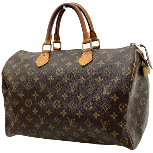 【中古】LOUIS VUITTON | ルイ・ヴィトン スピーディ35 ハンドバッグ ミニボストンバッグ カデナ 南京錠 モノグラム M41524 ブラウン【尾張小牧店】