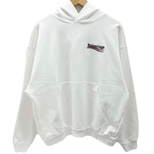 【中古】BALENCIAGA | バレンシアガ Political Campaign Hoodie 長袖パーカー ホワイト サイズ：XS【尾張小牧店】