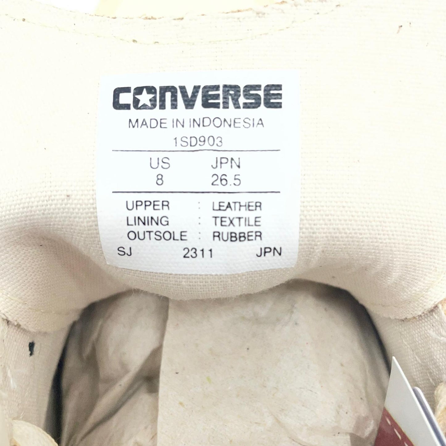 CONVERSE | コンバース STAR & BARS US LEATHER スニーカー 26.5cm 1SD903 ベージュ【尾張小牧店】