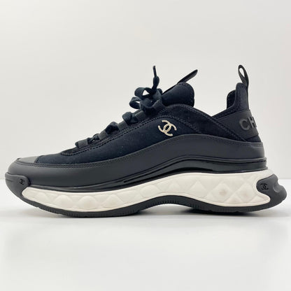 【中古】CHANEL | シャネル ローカットスニーカー スウェード ミックスファイバー ココマーク ロゴチャーム G35618 ブラック【尾張小牧店】