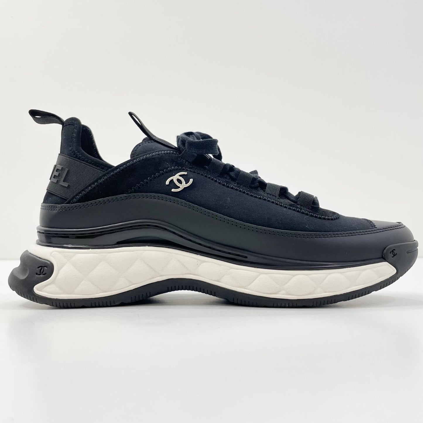 【中古】CHANEL | シャネル ローカットスニーカー スウェード ミックスファイバー ココマーク ロゴチャーム G35618 ブラック【尾張小牧店】