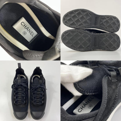 【中古】CHANEL | シャネル ローカットスニーカー スウェード ミックスファイバー ココマーク ロゴチャーム G35618 ブラック【尾張小牧店】