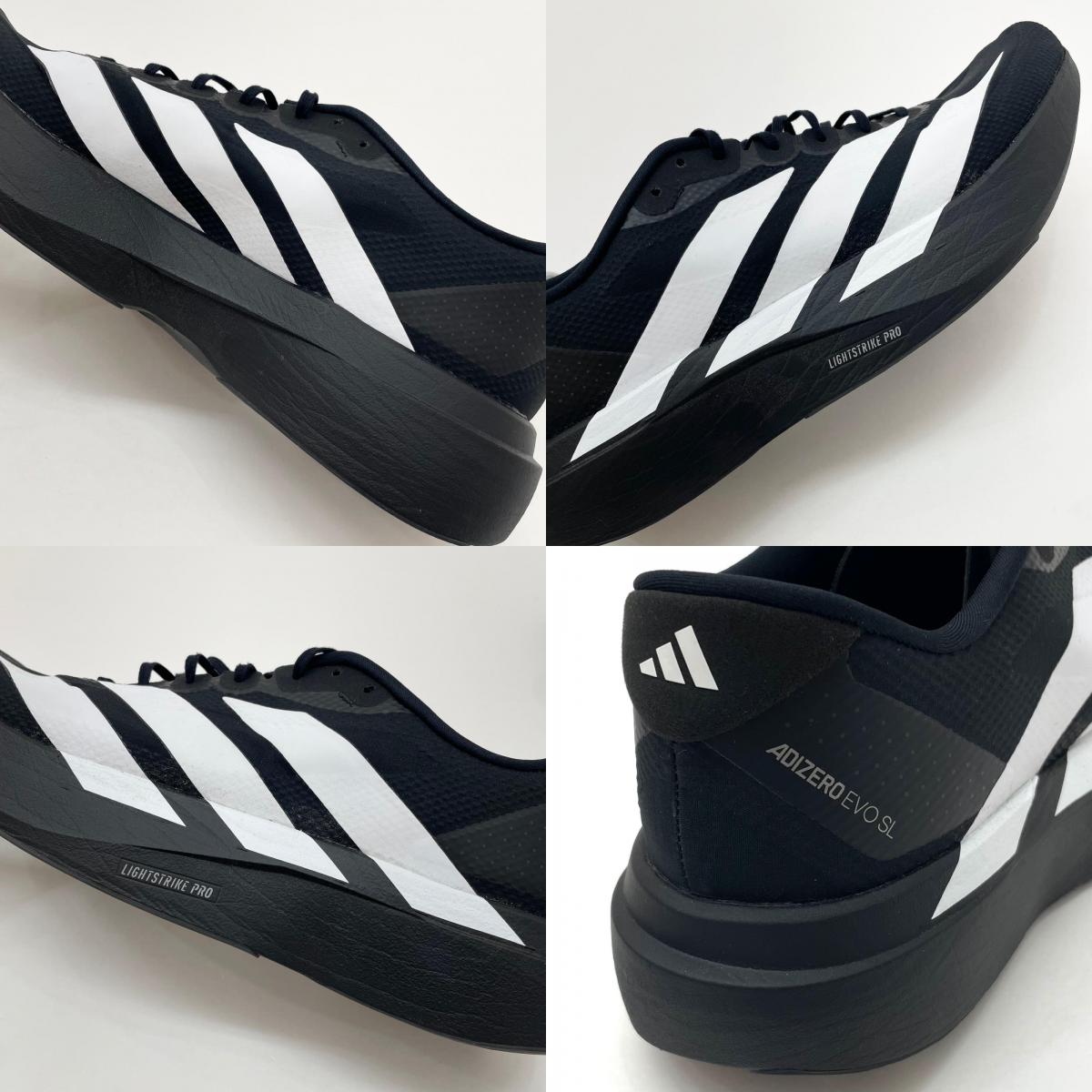 【中古】adidas | アディダス Adizero EVO SL Woven/アディゼロEVO SL ウーブン スニーカー 靴　JR4728 ブラック×ホワイト 30cm【尾張小牧店】【専】