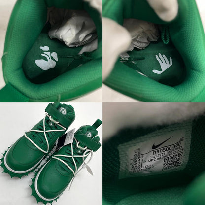【中古】NIKE×Off-White | ナイキ×オフホワイト Air Force 1 Mid SP LTHR "Pine Green"/エアフォース1 ミッド SP LTHR "パイングリーン" スニーカー 靴 DR0500-300 グリーン 27.5cm【尾張小牧店】