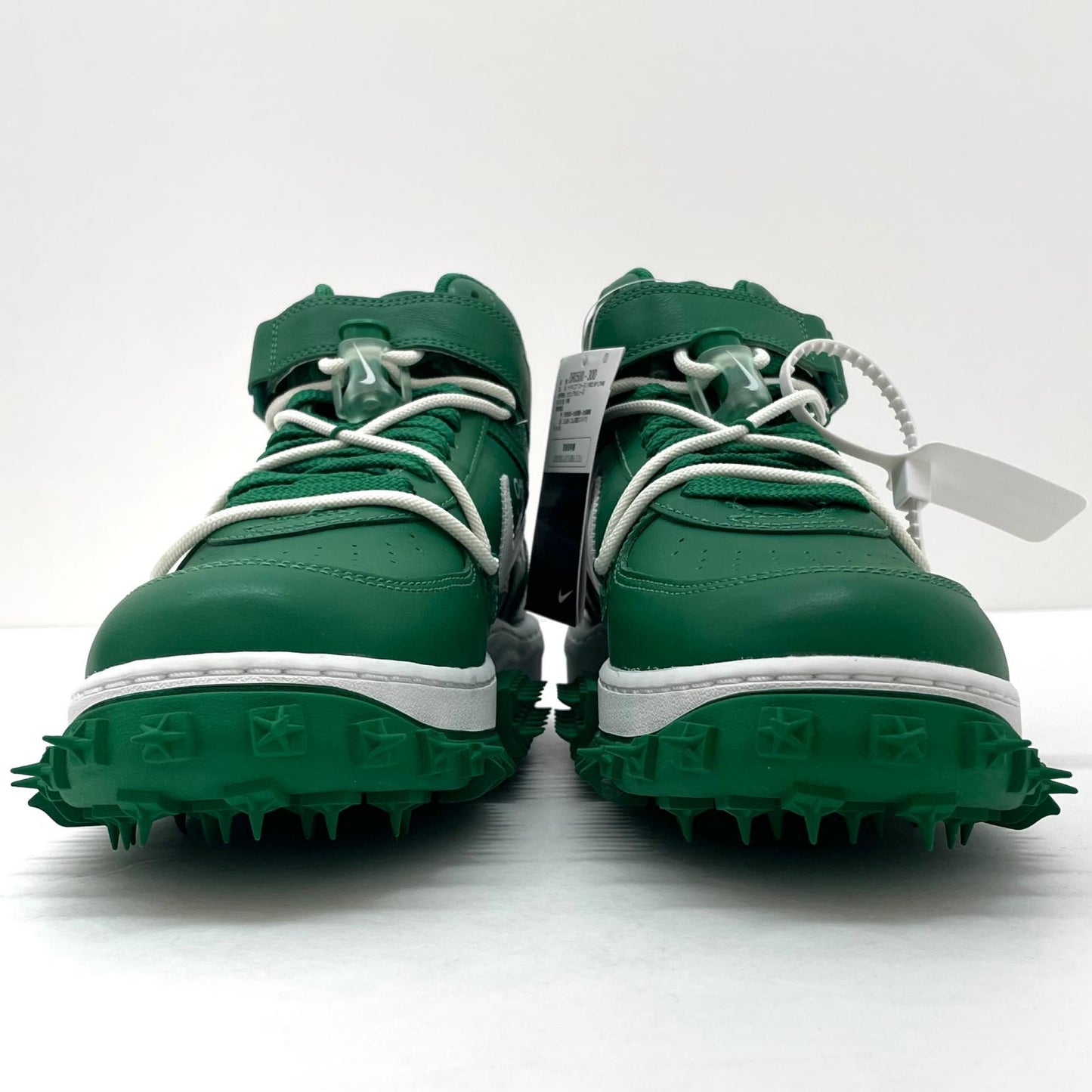 【中古】NIKE×Off-White | ナイキ×オフホワイト Air Force 1 Mid SP LTHR "Pine Green"/エアフォース1 ミッド SP LTHR "パイングリーン" スニーカー 靴 DR0500-300 グリーン 27.5cm【尾張小牧店】