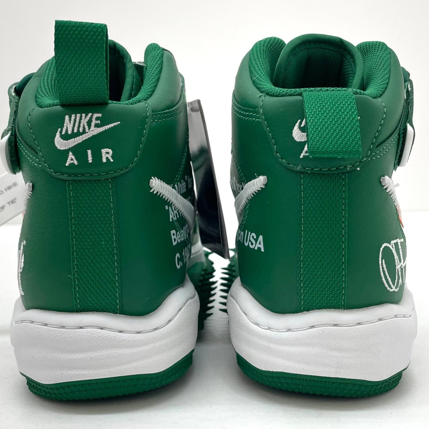 【中古】NIKE×Off-White | ナイキ×オフホワイト Air Force 1 Mid SP LTHR "Pine Green"/エアフォース1 ミッド SP LTHR "パイングリーン" スニーカー 靴 DR0500-300 グリーン 27.5cm【尾張小牧店】