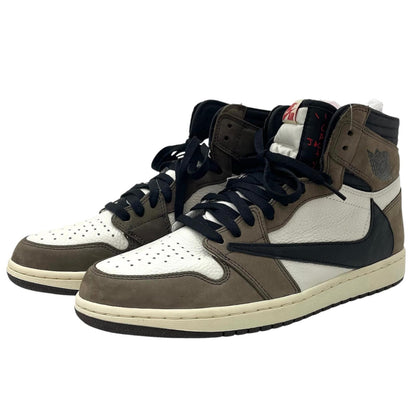 【中古】NIKE×Travis Scott | ナイキ×トラヴィススコット Air Jordan 1 Retro High OG TS SP 'Sail/Dark Mocha' エアジョーダン1 レトロ ハイ OG TS SP "セイル/ダークモカ"　スニーカー 靴　CD4487-100 ブラウン×ブラック×ホワイト 28cm【尾張小牧店】