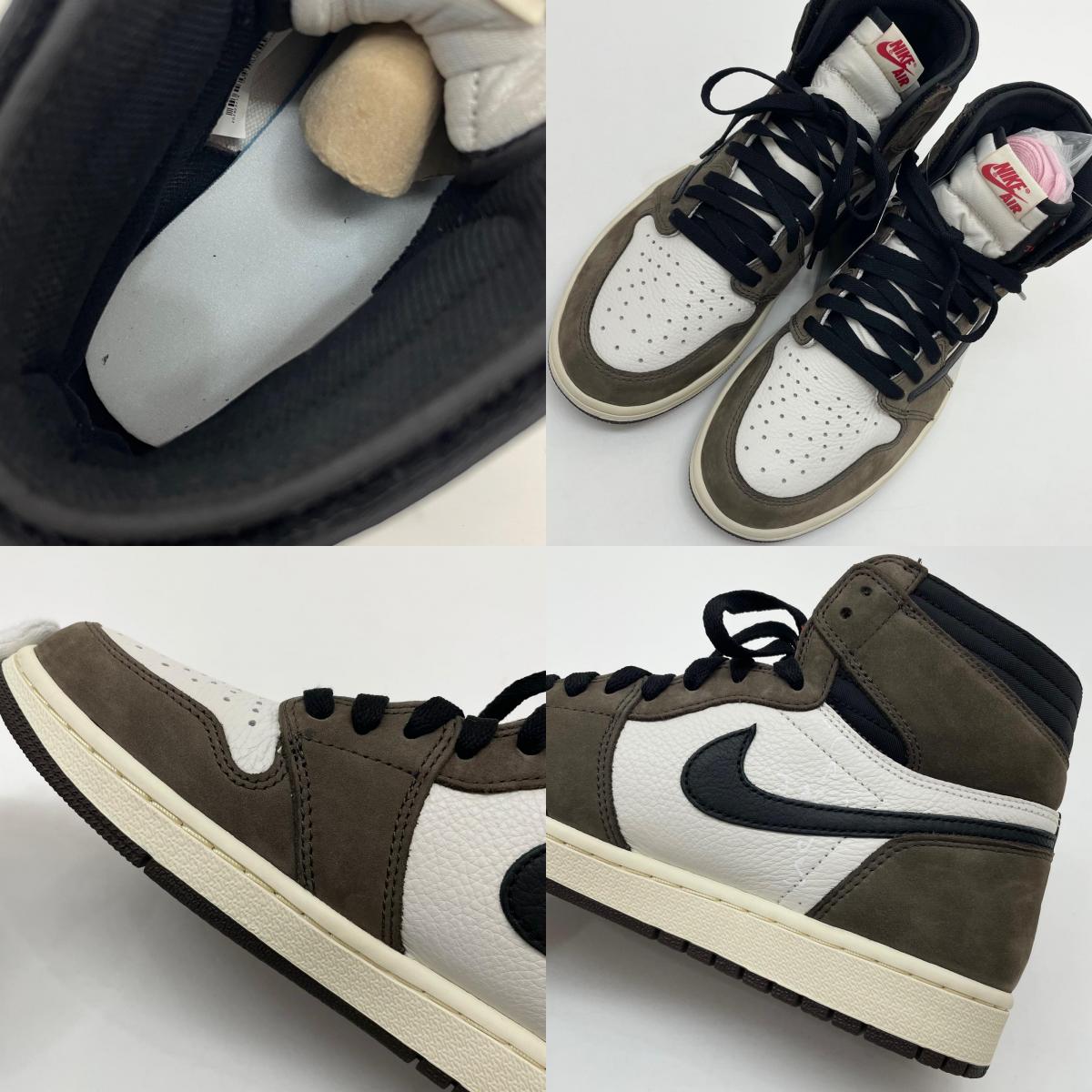【中古】NIKE×Travis Scott | ナイキ×トラヴィススコット Air Jordan 1 Retro High OG TS SP 'Sail/Dark Mocha' エアジョーダン1 レトロ ハイ OG TS SP "セイル/ダークモカ"　スニーカー 靴　CD4487-100 ブラウン×ブラック×ホワイト 28cm【尾張小牧店】