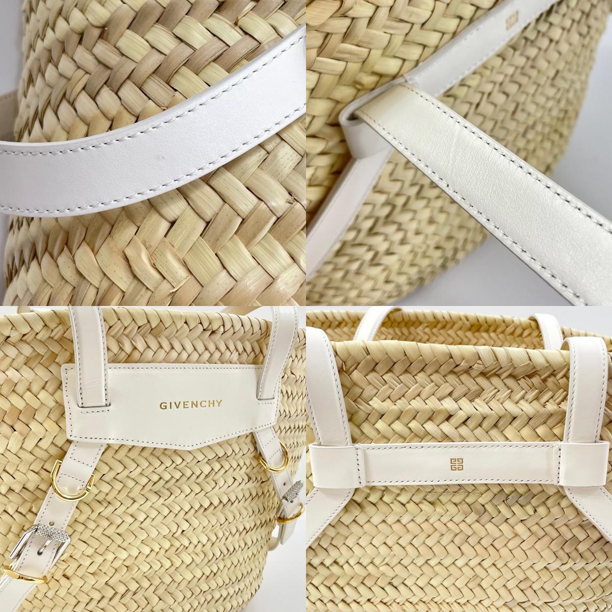 【中古】GIVENCHY | ジバンシィ VOYOU ヴォワイユー ラフィア バスケット トートバッグ ベージュ【尾張小牧店】
