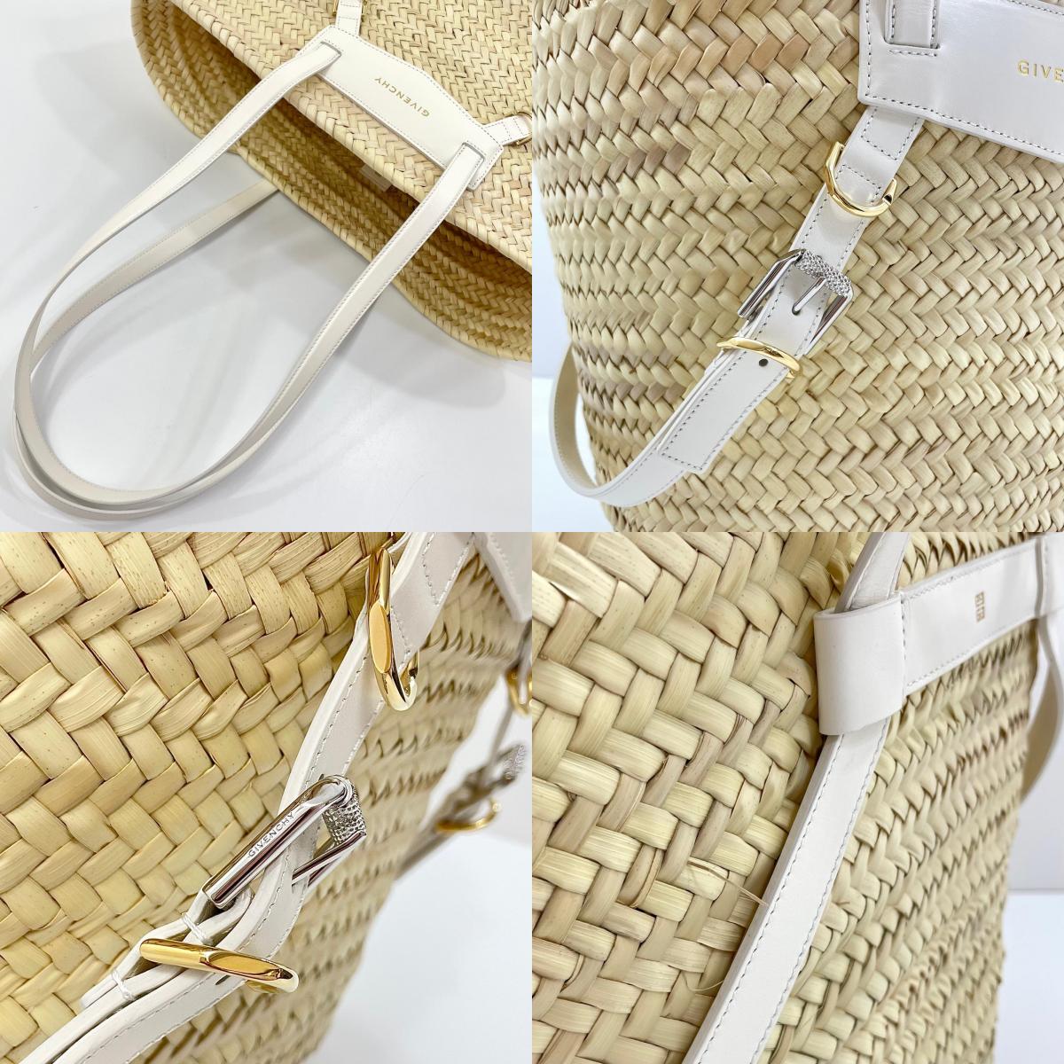 【中古】GIVENCHY | ジバンシィ VOYOU ヴォワイユー ラフィア バスケット トートバッグ ベージュ【尾張小牧店】