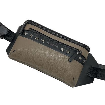 【中古】JIMMY CHOO | ジミーチュウ　オスカー スタースタッズ　ボディバッグ ウエストポーチ　グレー【尾張小牧店】