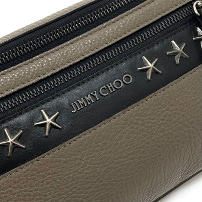 【中古】JIMMY CHOO | ジミーチュウ　オスカー スタースタッズ　ボディバッグ ウエストポーチ　グレー【尾張小牧店】