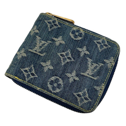 【中古】LOUIS VUITTON | ルイ・ヴィトン　デニムミニジッピー ラウンドファスナー二つ折り財布 M95342　ブルー【尾張小牧店】