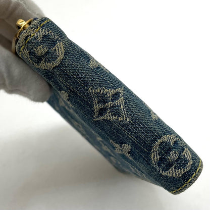 【中古】LOUIS VUITTON | ルイ・ヴィトン　デニムミニジッピー ラウンドファスナー二つ折り財布 M95342　ブルー【尾張小牧店】