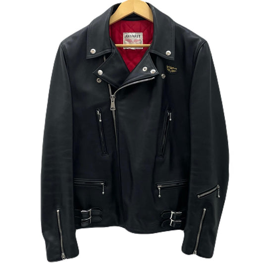【中古】LEWIS LEATHER | ルイスレザー　AVIAKIT Lightning Tight Fit Cowhide レザージャケット 391T ブラック サイズ：42【尾張小牧店】