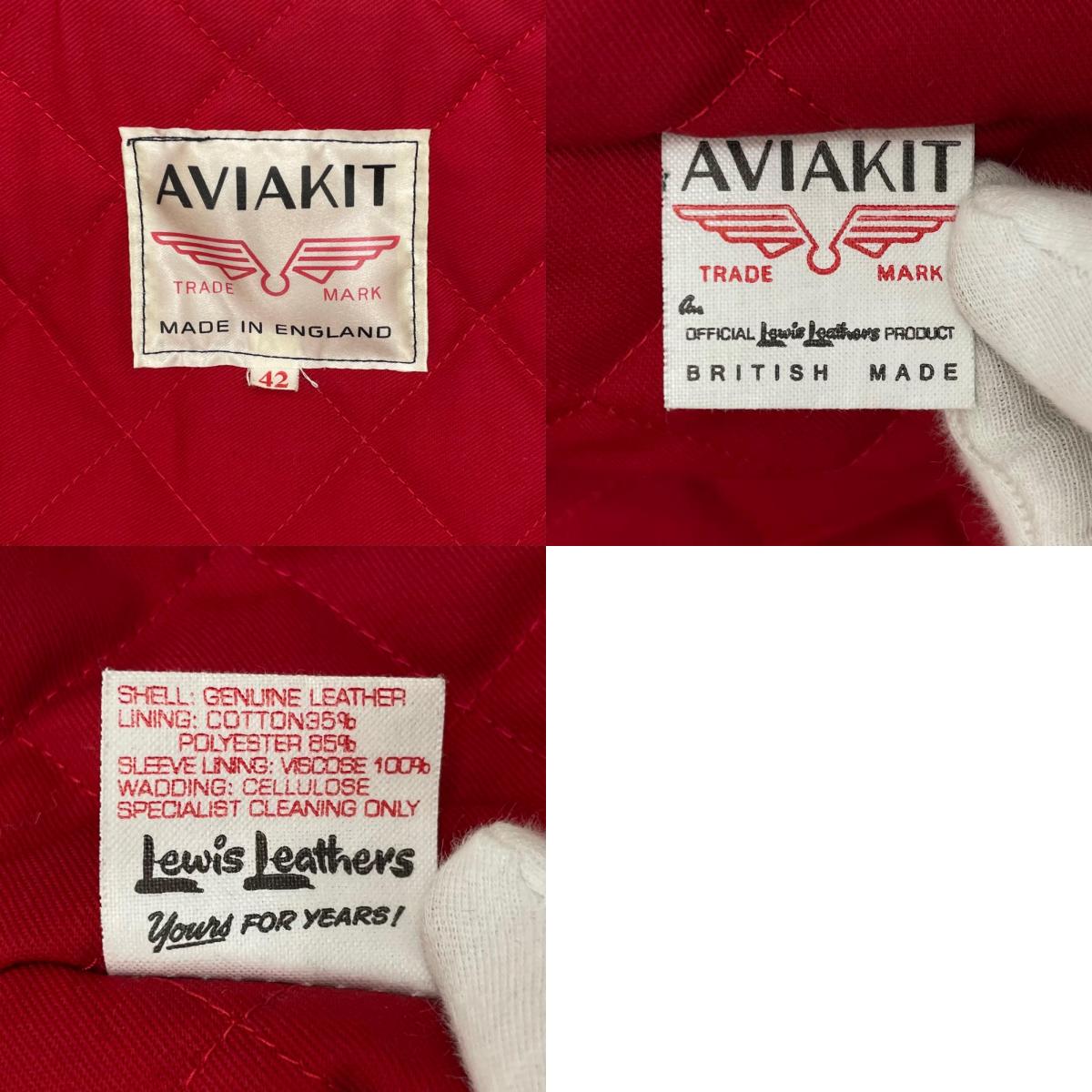 【中古】LEWIS LEATHER | ルイスレザー　AVIAKIT Lightning Tight Fit Cowhide レザージャケット 391T ブラック サイズ：42【尾張小牧店】